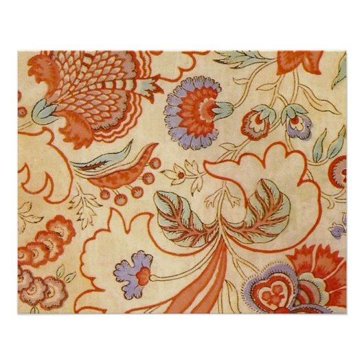 Chintz Paisley Antiek Floral Pattern Perfect Poster (Voorkant)