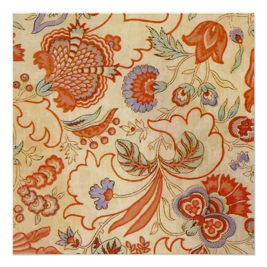 Chintz Paisley Antiek Floral Pattern Perfect Poster (Voorkant)