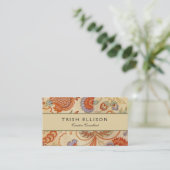 Chintz Paisley Antiek Floral Pattern Visitekaartje (Staand voorkant)