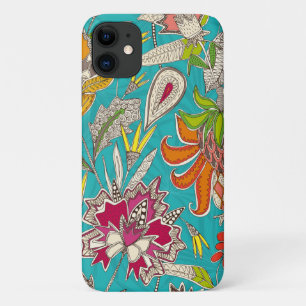 chintz pop turquoise iPhone 11 hoesje