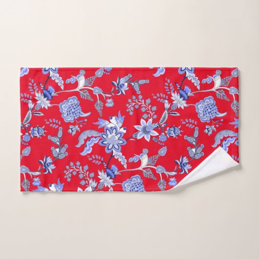 Chintz Rouge Et Bleu (Serviette à main)