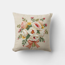 Chintz Rozen Tuin Boeket Worp Kussen