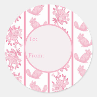 Chintzy Chinchilla Cadeausticker (Roze) Ronde Sticker