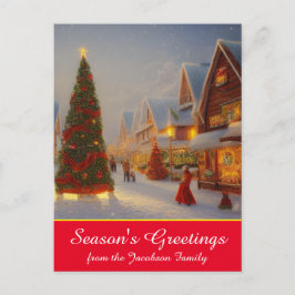 Chintzy Village kerstboom Sasons Greetings Briefkaart