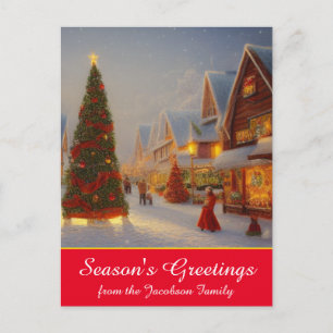 Chintzy Village kerstboom Sasons Greetings Briefkaart