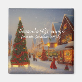 Chintzy Village kerstboom Sasons Greetings Magneet