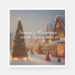 Chintzy Village kerstboom Sasons Greetings Servet