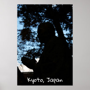 Chion-in tempelbeeld silhouette, Kyoto, Japan Poster