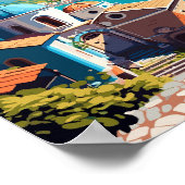 Chios Griekenland vintage reisillustratie Poster (Hoek)