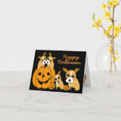 Chiot 4 de chiwawa de carte de Halloween (Fleur jaune)