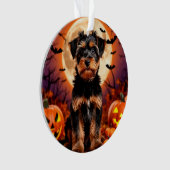 Chiot adorable avec fond Halloween (devant)