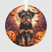 Chiot adorable avec fond Halloween (dos)