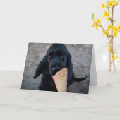 Chiot adorable de cocker - carte de voeux (Fleur jaune)