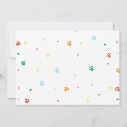 Chiot Anniversaire Invitation Chien Partie Pawty P (Dos)