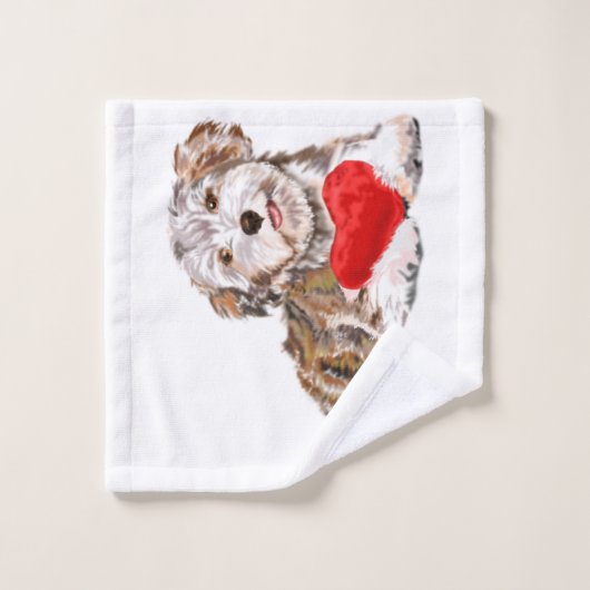 Chiot avec cadeau de coeur pour vous ensemble de s (Gant de toilette)