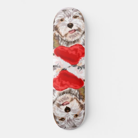 Chiot avec Heart Cadeau Skateboard Love (Recto)