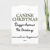 Chiot avec la carte de Noël de Santa Hat (Dos)