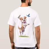 Chiot Avec Oiseaux, T-Shirts (Dos)
