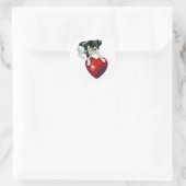 Chiot avec Sticker de Coeur Rouge (Sac)