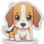 Chiot Beagle Adorable – Autocollant Pastel (Devant)