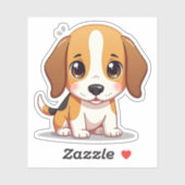 Chiot Beagle Adorable – Autocollant Pastel (Feuille)