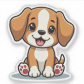 Chiot Beagle Adorable – Autocollant Pastel (Devant)