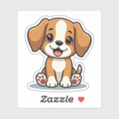 Chiot Beagle Adorable – Autocollant Pastel (Feuille)