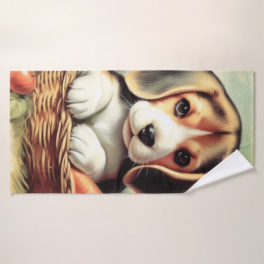 Chiot Beagle vintage (Serviette de bain)