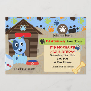 chiot chien anniversaire invitation