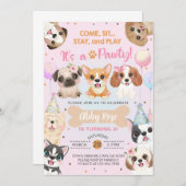 Chiot, chiots, invitation à l'anniversaire de la p (Devant / Derrière)