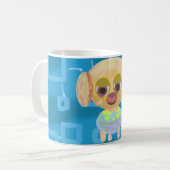 Chiot Cyan bleu clair Carré Mug (Devant gauche)