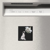 Chiot dalmate Et Aimant Rose Blanche (In Situ (Lave-vaisselle))