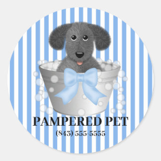Chiot dans un remorqueur Chien Groomer Stickers d'