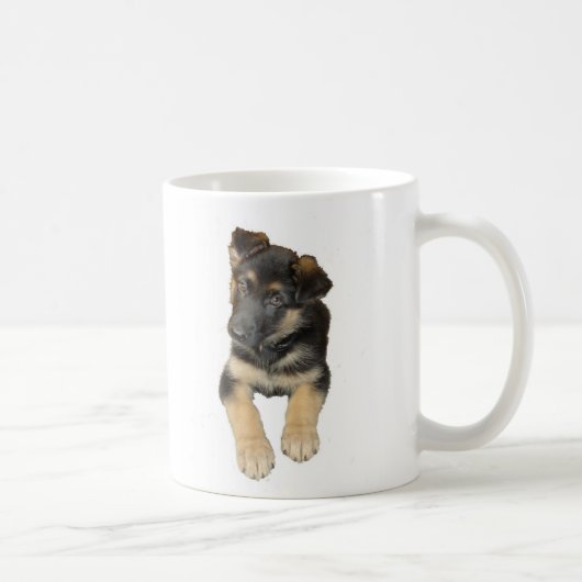 Chiot de berger allemand et dire sur une tasse (Droite)