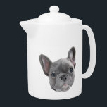 Chiot de bouledogue français<br><div class="desc">Théière de chiot de bouledogue français avec la conception tirée par la main d'ArtistsQuest.</div>