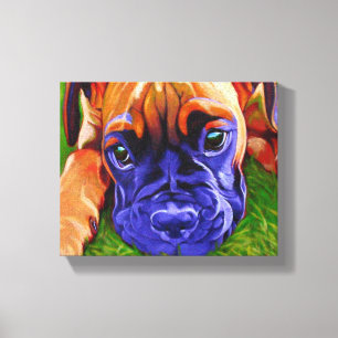 Chiot de boxeur sur la toile enveloppée