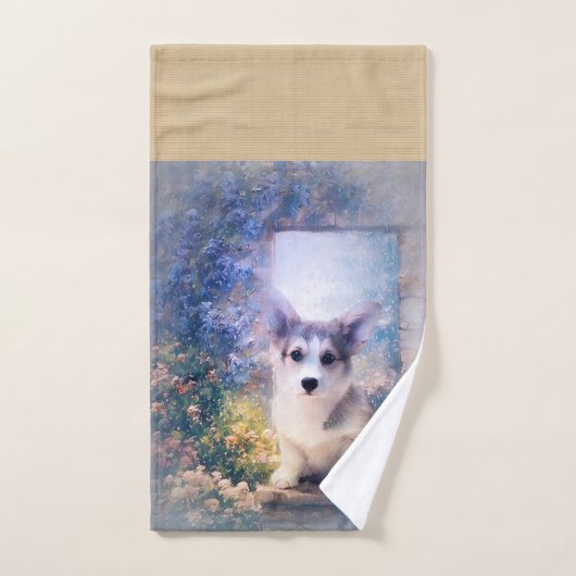 Chiot de corgi (Serviette à main)