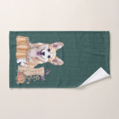 Chiot de corgi en automne (Serviette à main)