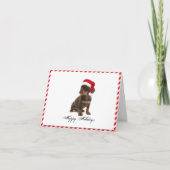 Chiot de Daschund dans la carte de Noël de (Devant)