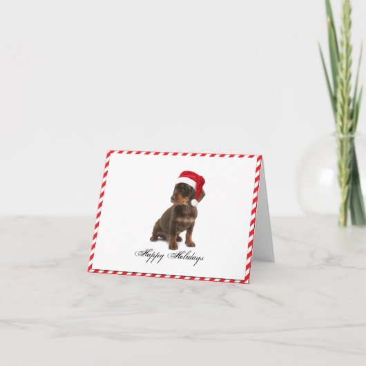 Chiot de Daschund dans la carte de Noël de (Devant)