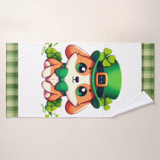 Chiot de la Saint-Patricks (Serviette de bain)
