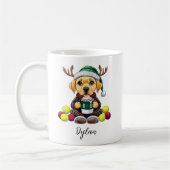 Chiot de laboratoire jaune Mug de Noël personnalis (Gauche)