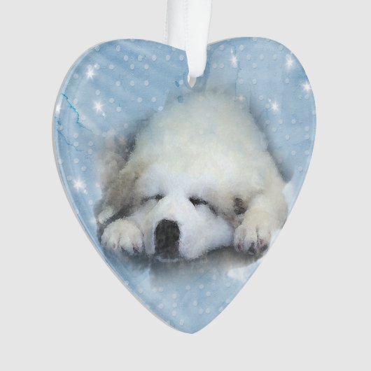 Chiot de sommeil de Grands Pyrénées d'aquarelle (devant)