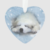 Chiot de sommeil de Grands Pyrénées d'aquarelle (dos)