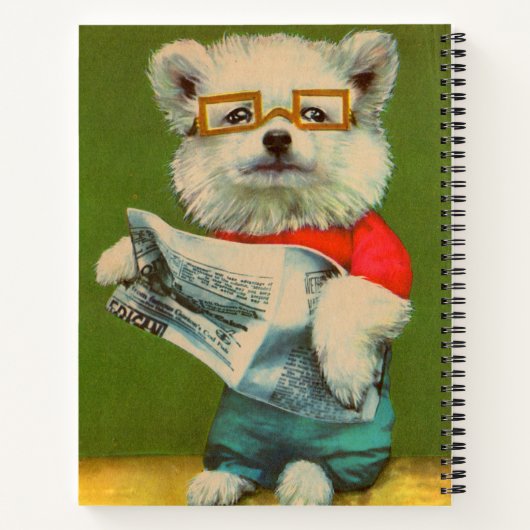 chiot lisant le journal (Dos)