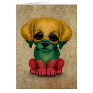 Chiot lithuanien patriotique mignon de drapeau,