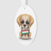 Chiot mignon avec l'étiquette de chien hongroise (devant)