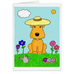 Chiot mignon dans la carte de jardin
