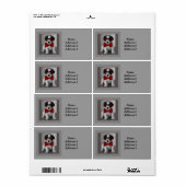 Chiot noir et blanc avec Étiquette de adresse de C (Feuille entière)