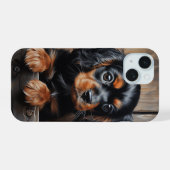 Chiot noir et tan Cavalier (Verso Horizontal)